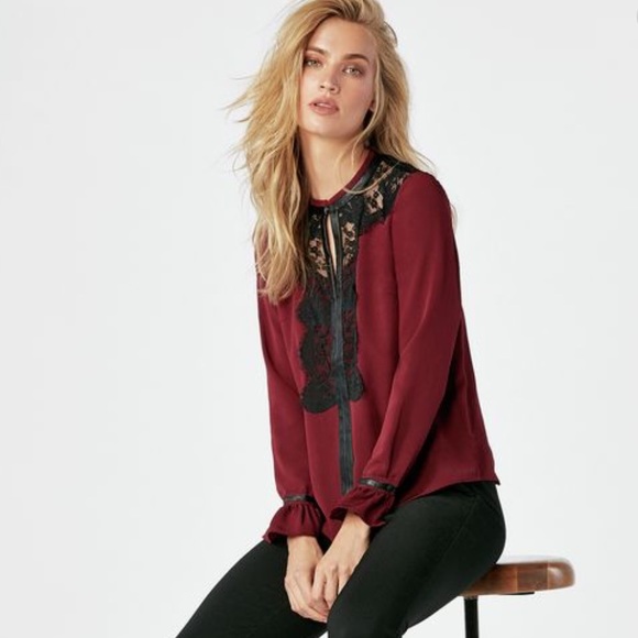 🔸Full sleeves lace panel blouse , XL - Picture 1 of 7
